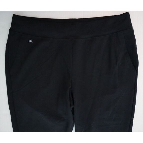 Lauren Ralph Lauren Women's Sz L Black Active Black Jersey Performance Pants - Picture 4 of 9